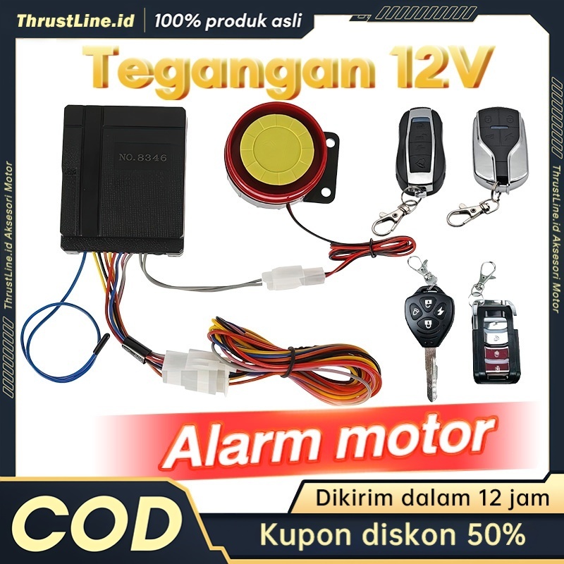 Jual ThrustLine Alarm motor anti maling keyless universal motor satu ...