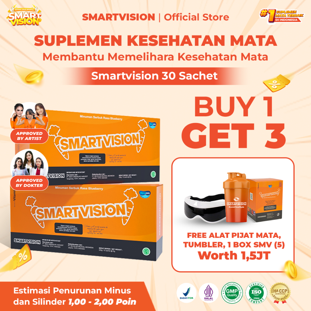 Jual Smart Vision - 2 Box Suplemen Herbal Vitamin Mata Untuk Minus/Plus ...