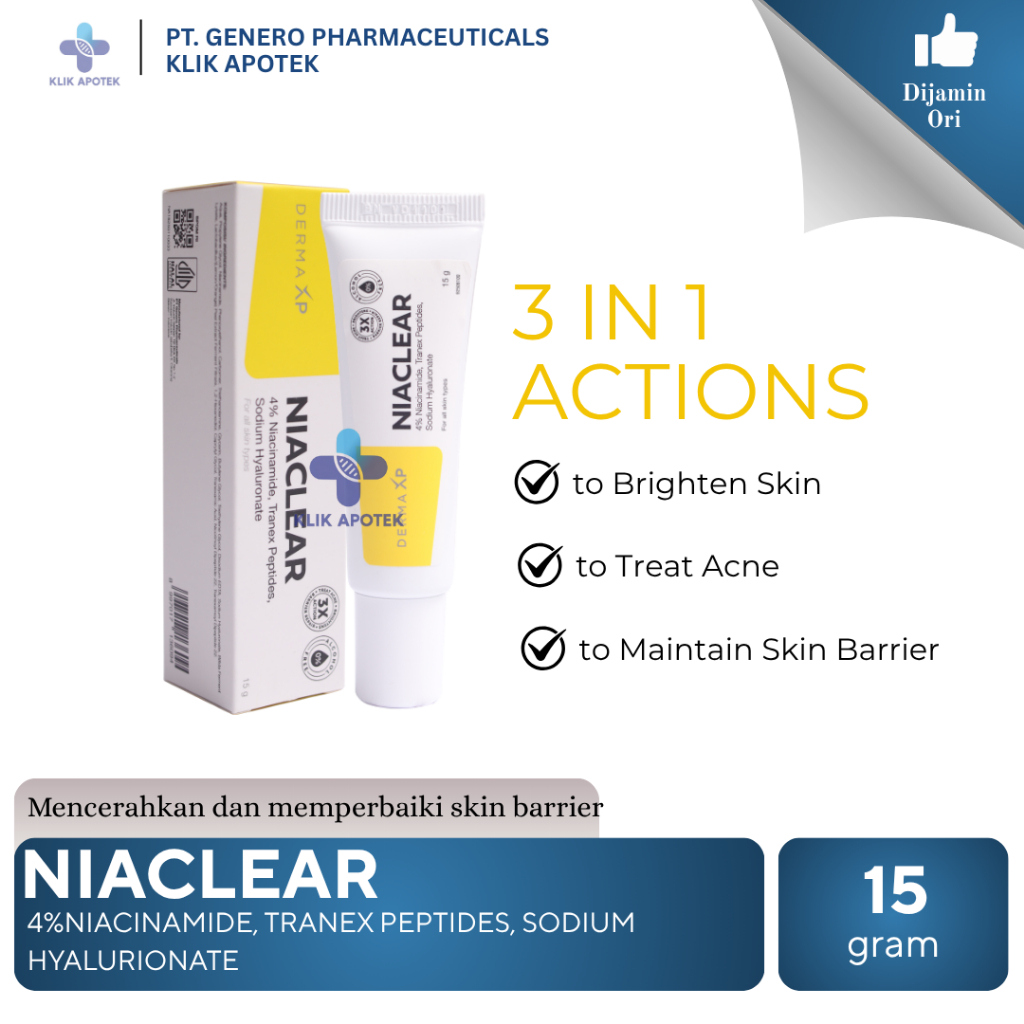 Jual NIACLEAR Niacinamide 4% gel 15g -Mencerahkan, Merawat Kulit ...