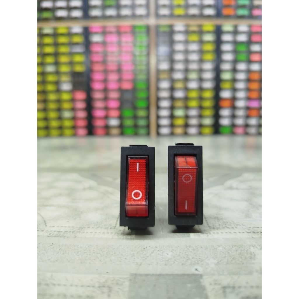 Jual Rocker Switch tipis merah Saklar On Off tipis saklar listrik 3pin ...