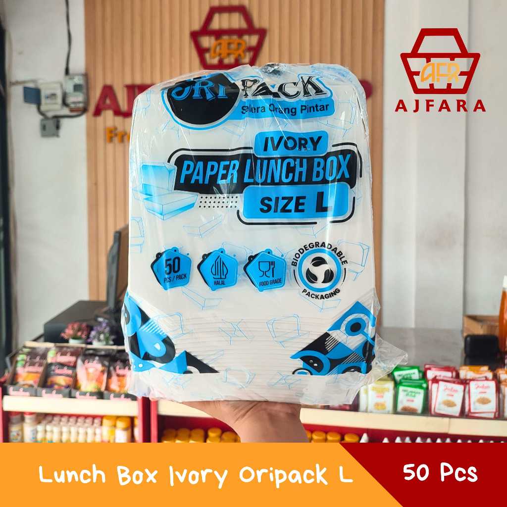 Jual Oripack Lunch Box Ivory L 50 Pcs - Kotak Makan Kertas ...