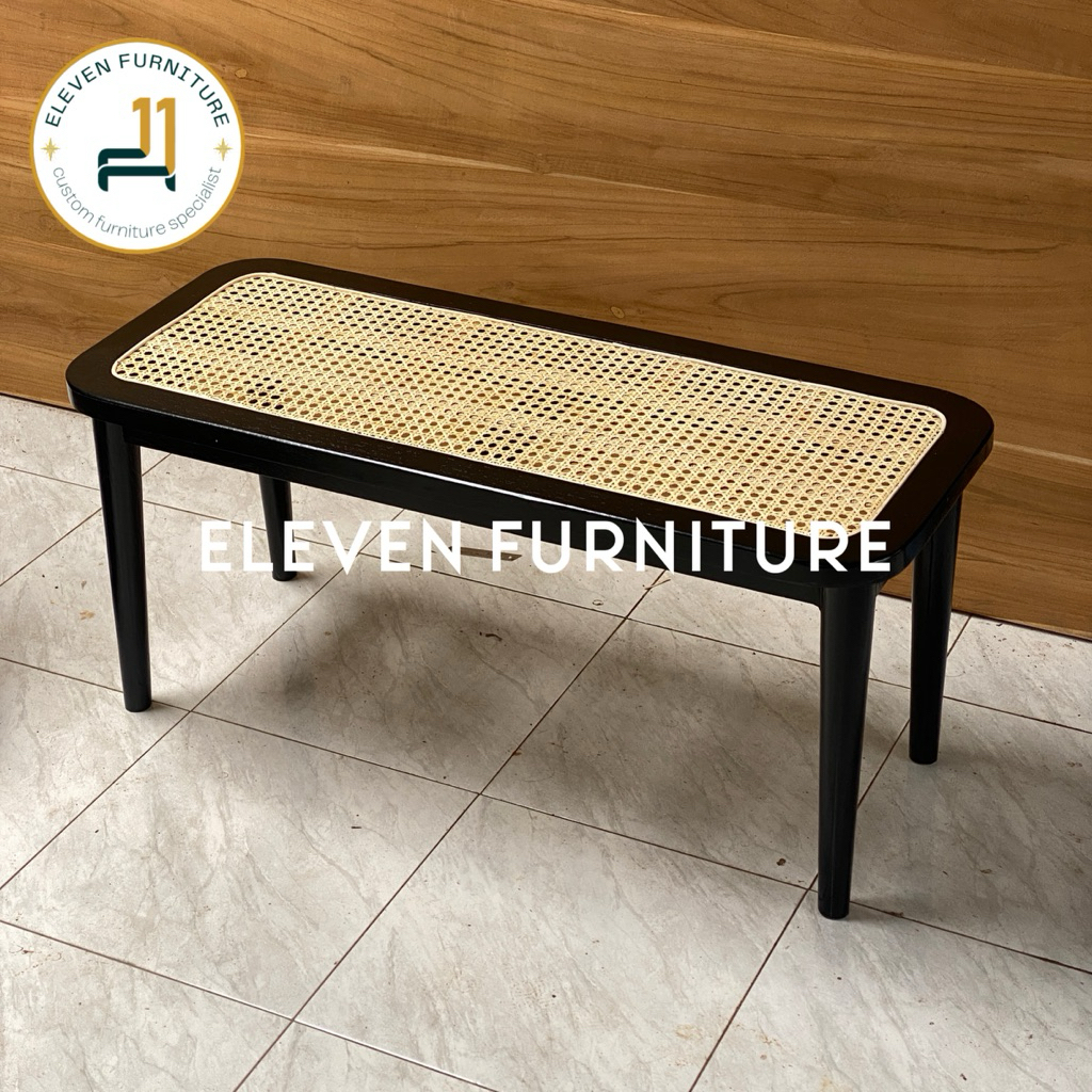 Jual BANGKU LONG BENCH CAIR KURSI panjang kayu jati rotan alami cafe ...