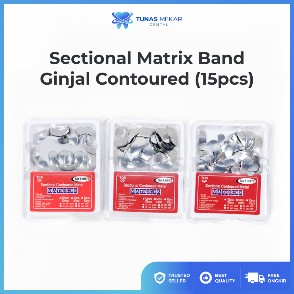 Jual Dental Sectional Matrix Band Ginjal Contoured Contour 15pcs ...