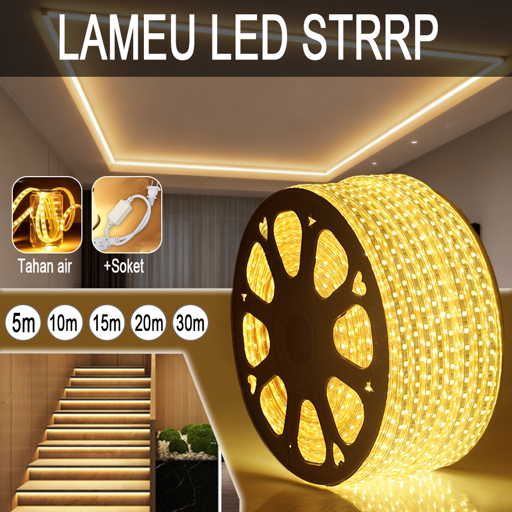 Lampu LED Strip Selang Warm White 220V 5m-30m foto 1