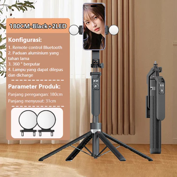 Probis A14 Tripod Selfie 4 Kaki Serbaguna 1.8m Tiang Ponsel Dilengkapi Dengan Remote Bluetooth