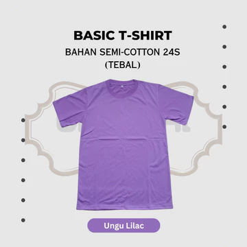 Tebal Kaos Polos Pria Wanita Lengan Pendek Semi Cotton 24s Premium Reguler Fit Dewasa Lembut