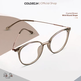 Colore.In Kacamata Photocromic Minus Anti Radiasi Bentuk Bulat Bahan Metal TR90 Kacamata Optik