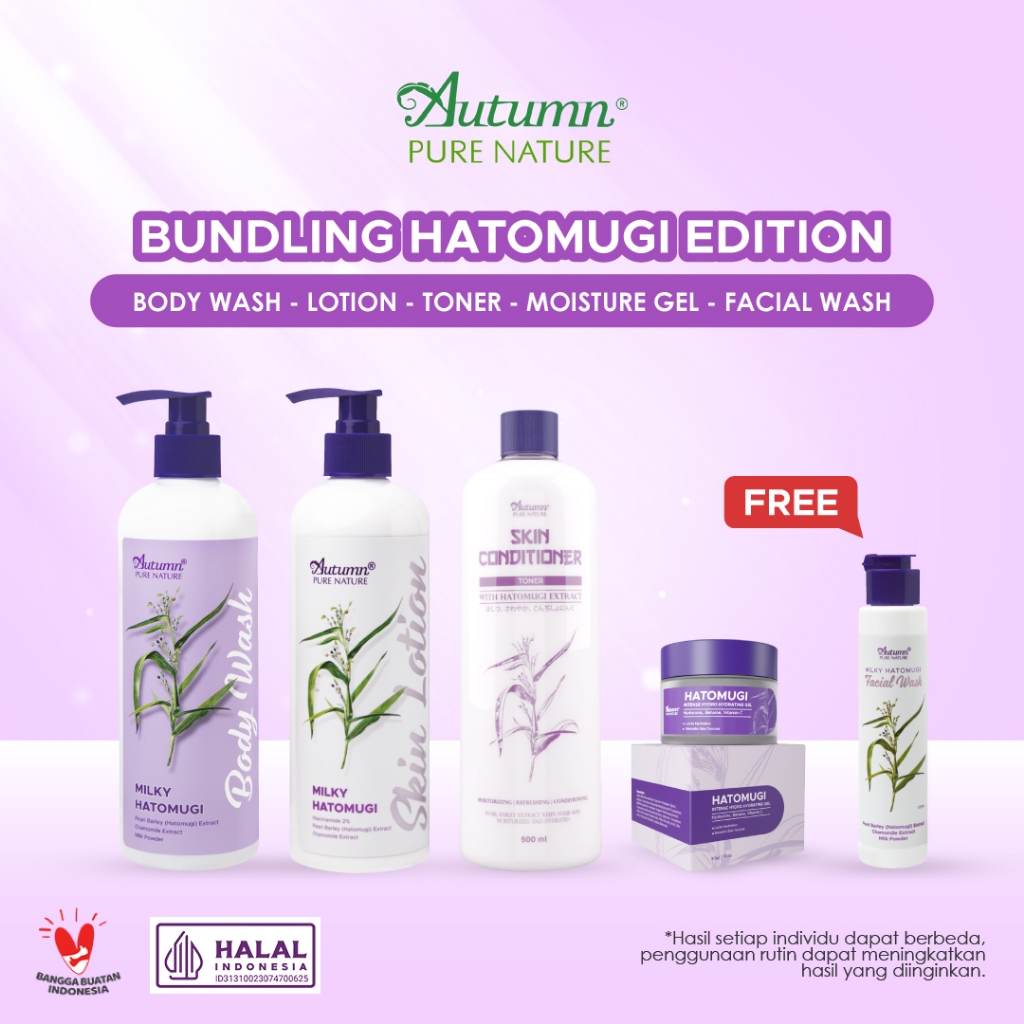 Jual Autumn Paket Lengkap 5 Hatomugi (Mhfw+Asc 500ml+Ahg+Mhbw+Mhsl ...