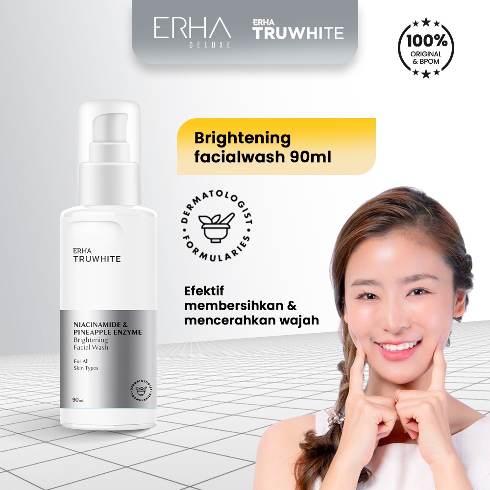 ERHA Pembersih Wajah - Truwhite Niacinamide & Pineapple Brightening Facial Wash - Sabun Pencerah