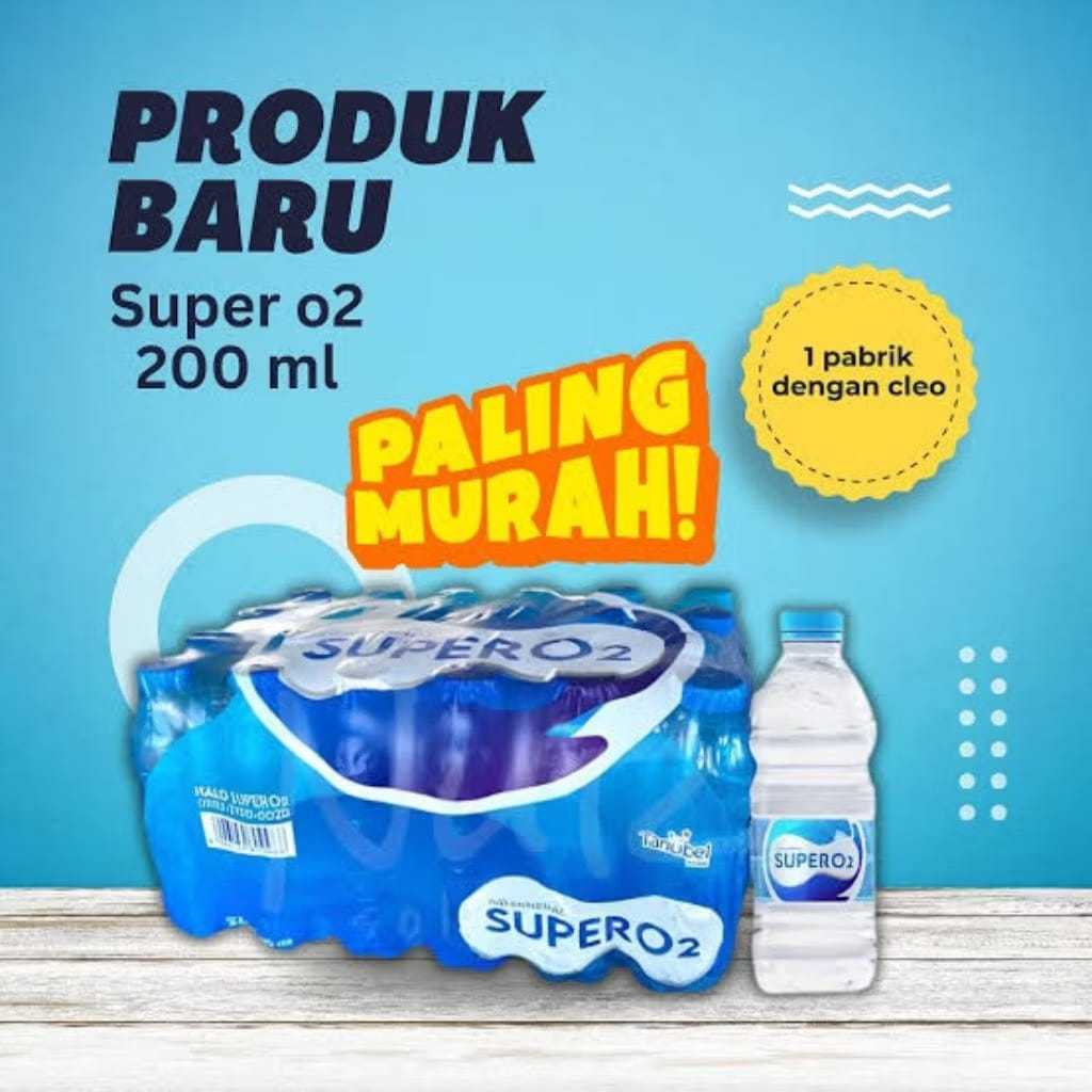 Jual Super 02 air oksigen / Air minum super 02 200ml/ Air mineral super ...