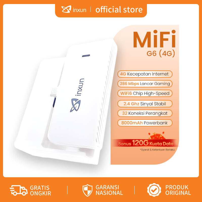 Jual COD MODEM G6 5000 mAH Bonus 120GB 4G Mifi LTE 5G Mini Modem 286 ...