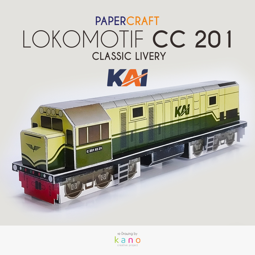 Jual Papercraft 3d Kereta Api Indonesia Pola Kertas Diy Lokomotif