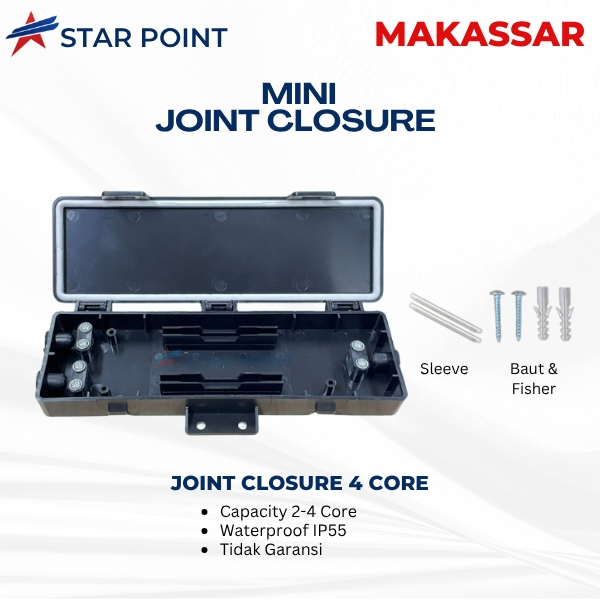 Jual Fiber Optic Mini Joint Closure 4 Core Hitam | 4C Joint closure FO ...