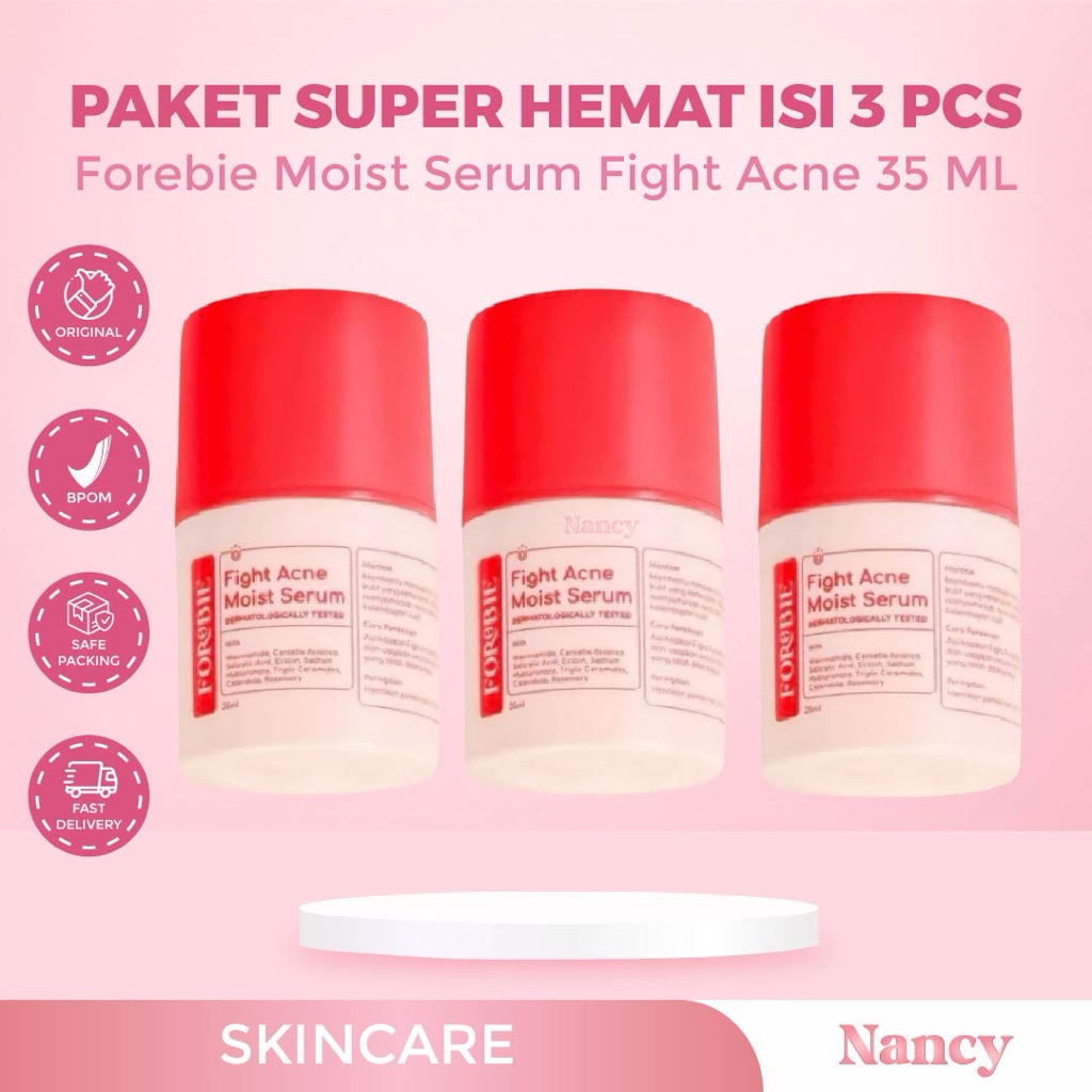 Jual FOREBIE FIGHT ACNE MOIST SERUM 35 ML X 3 PCS | Shopee Indonesia