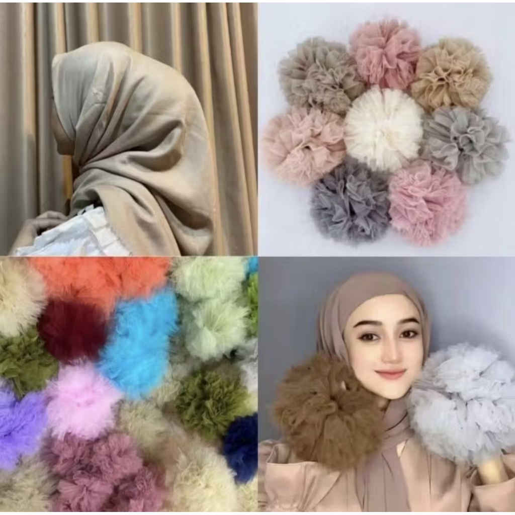 Jual Cepol rambut tile jumbo/ scrunchie tile jumbo /cepol hijab anti ...