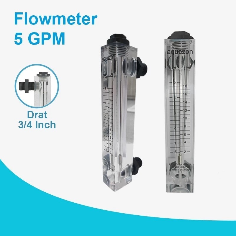 Jual Aquazon Flow Meter 5 GPM Panel Mount dengan Bacaan Minimum 0,5 GPM ...