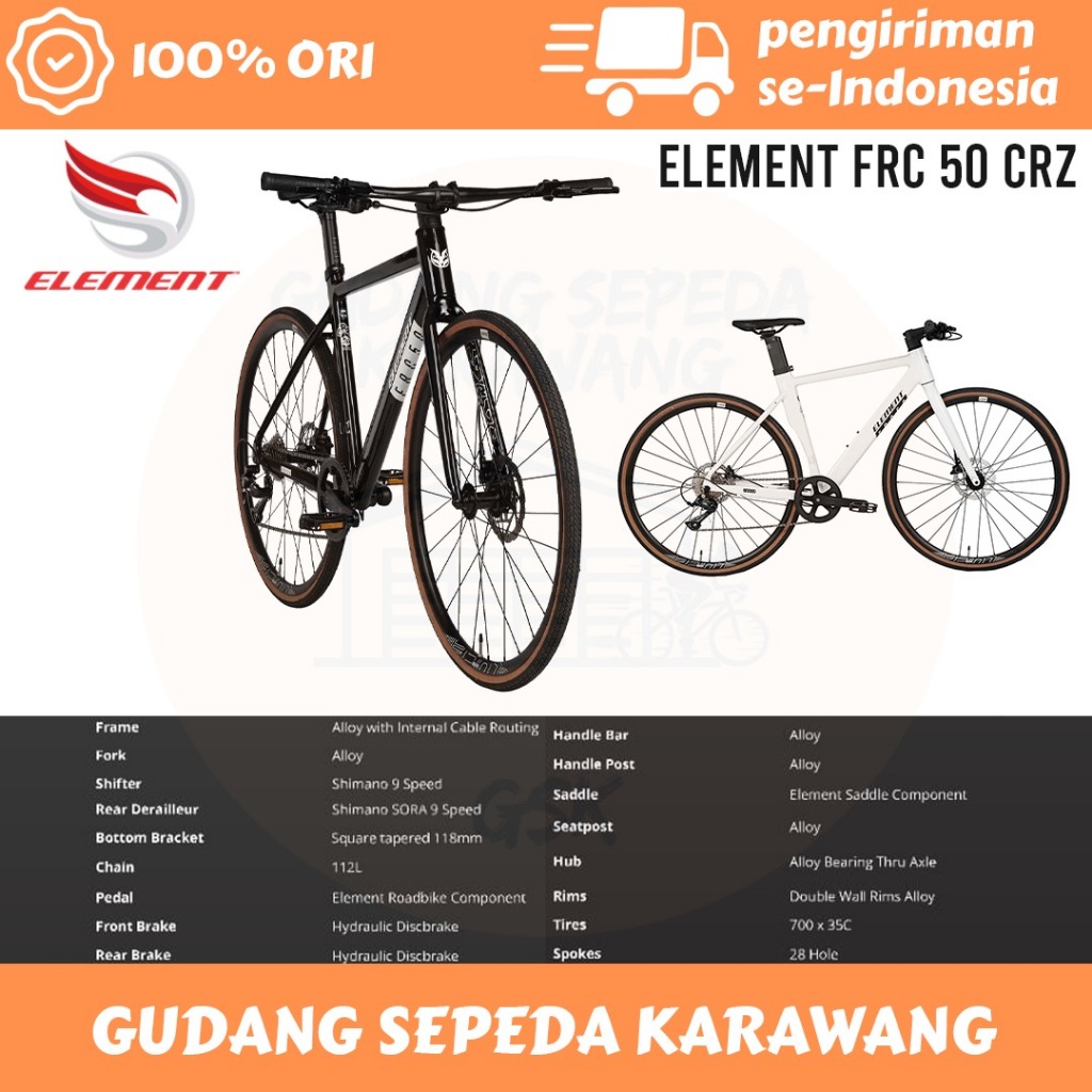 Jual SEPEDA BALAP ELEMENT ROAD BIKE 700C FRC 50 CRZ HYBRID 9SPEED ...
