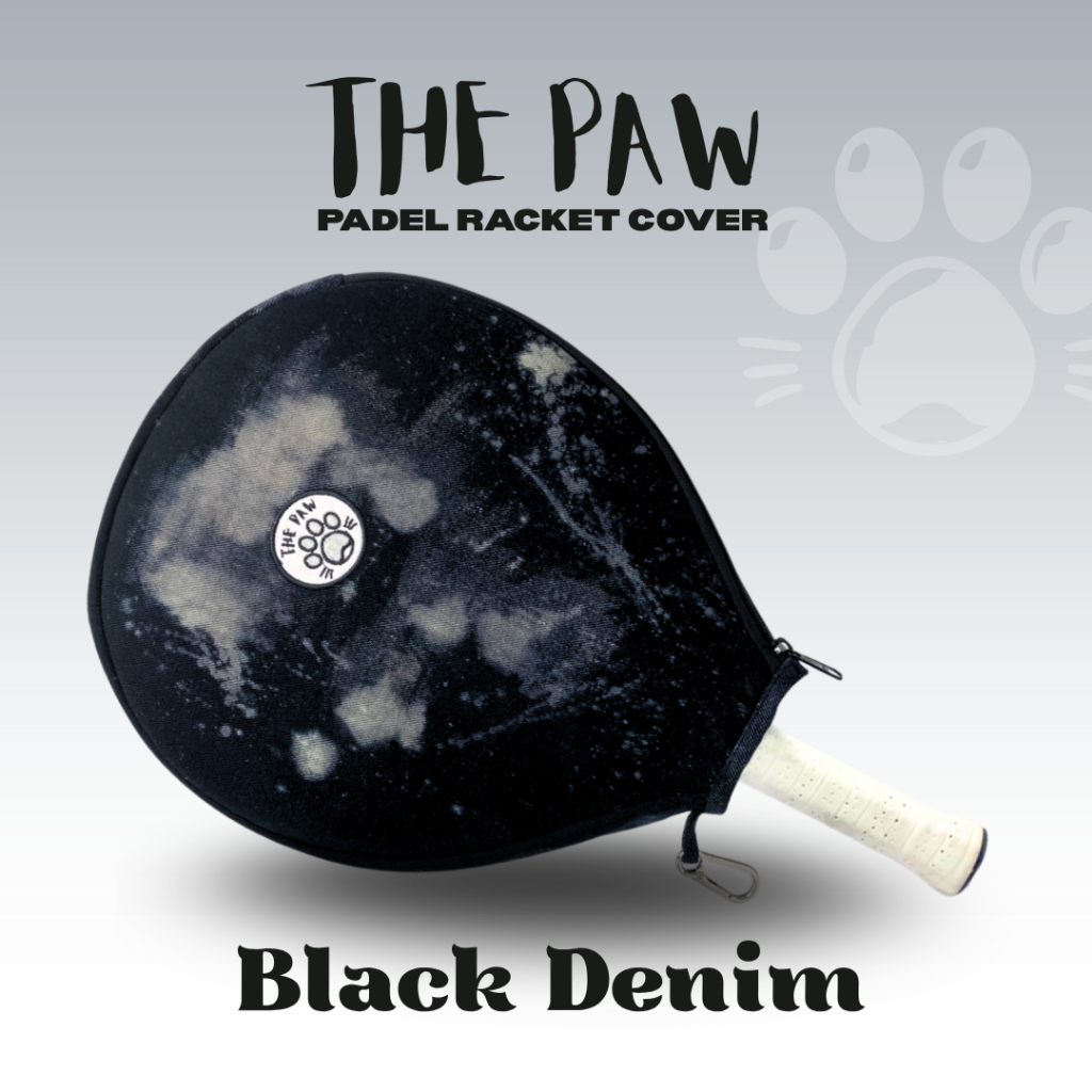 Jual The Paw Black Denim Head Padel Cover with Thermal Lining | Padel ...