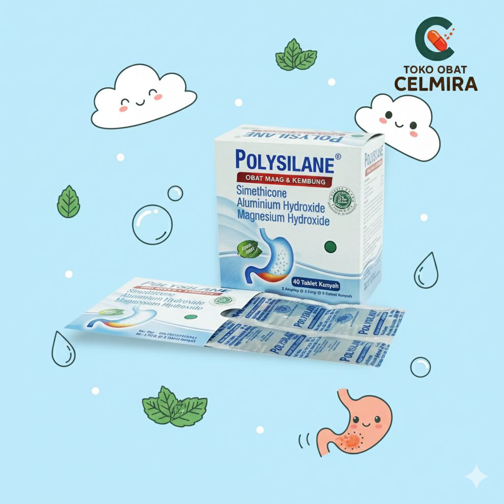 Jual Polysilane Tablet Kunyah - Obat Sakit Maag, Asam Lambung & Perut ...