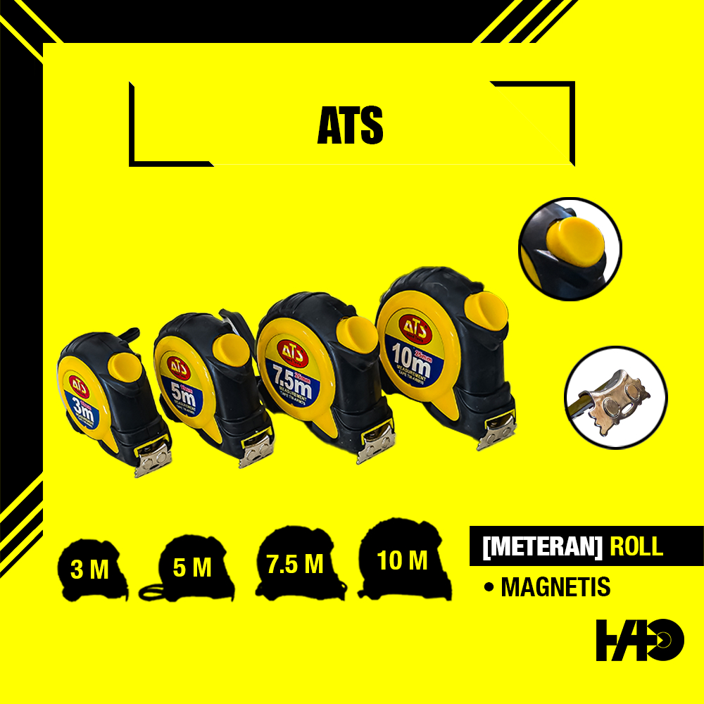 Jual ATS Meteran Roll Bangunan Tukang Ujung Magnet Autolock 3-10 meter ...