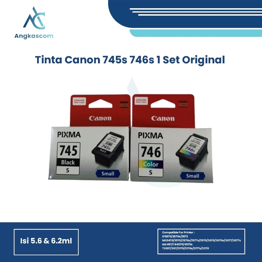 Jual Paket Tinta Canon PG-745s Black + CL-746s Color 1 Set Original Ink ...