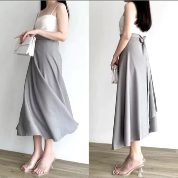 Rok Himari Skirt Korean Style Rok Flare Lilit Skirt Rok Lilit Satin Wrap Skirt Rok Lilit Polos