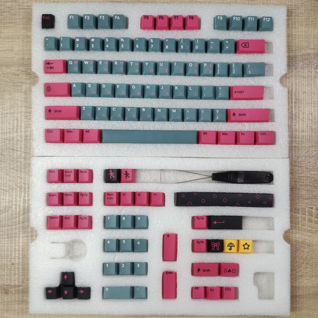 Jual Press Play Hangeul Game Korean PBT Cherry Profile Keycaps Set ...