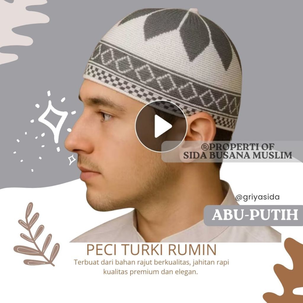 Peci rajut turki Rumin kopiah rajut tebal premium model Yaman turki rumin