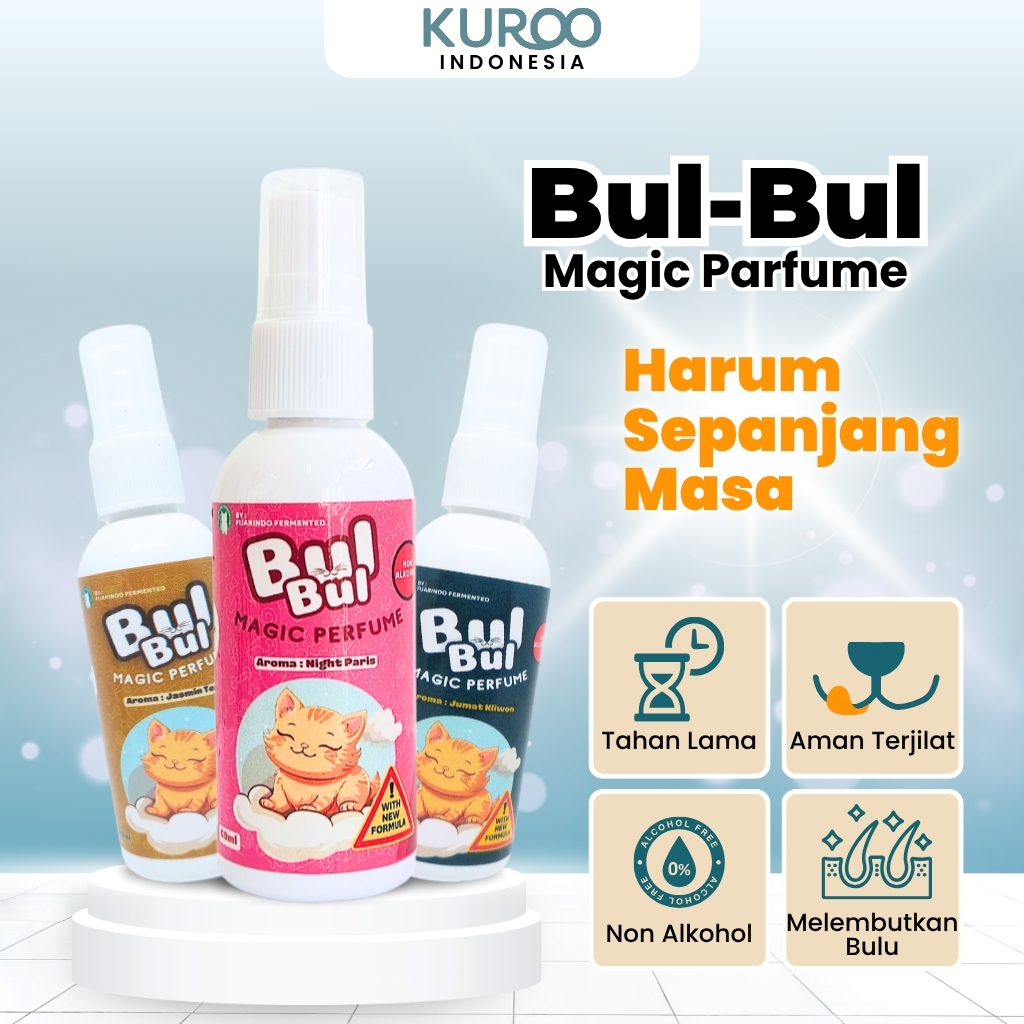 Jual Kuroo - Parfum Kucing Bul-Bul Aman Terjilat Magic Perfume 60 ml ...