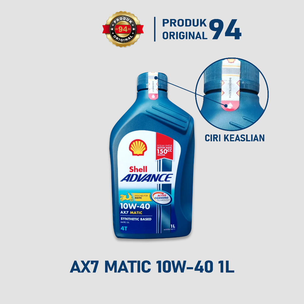 Jual Shell Oli Mesin Shell Advance AX7 Matic 10W-40 1 Liter | Shopee ...