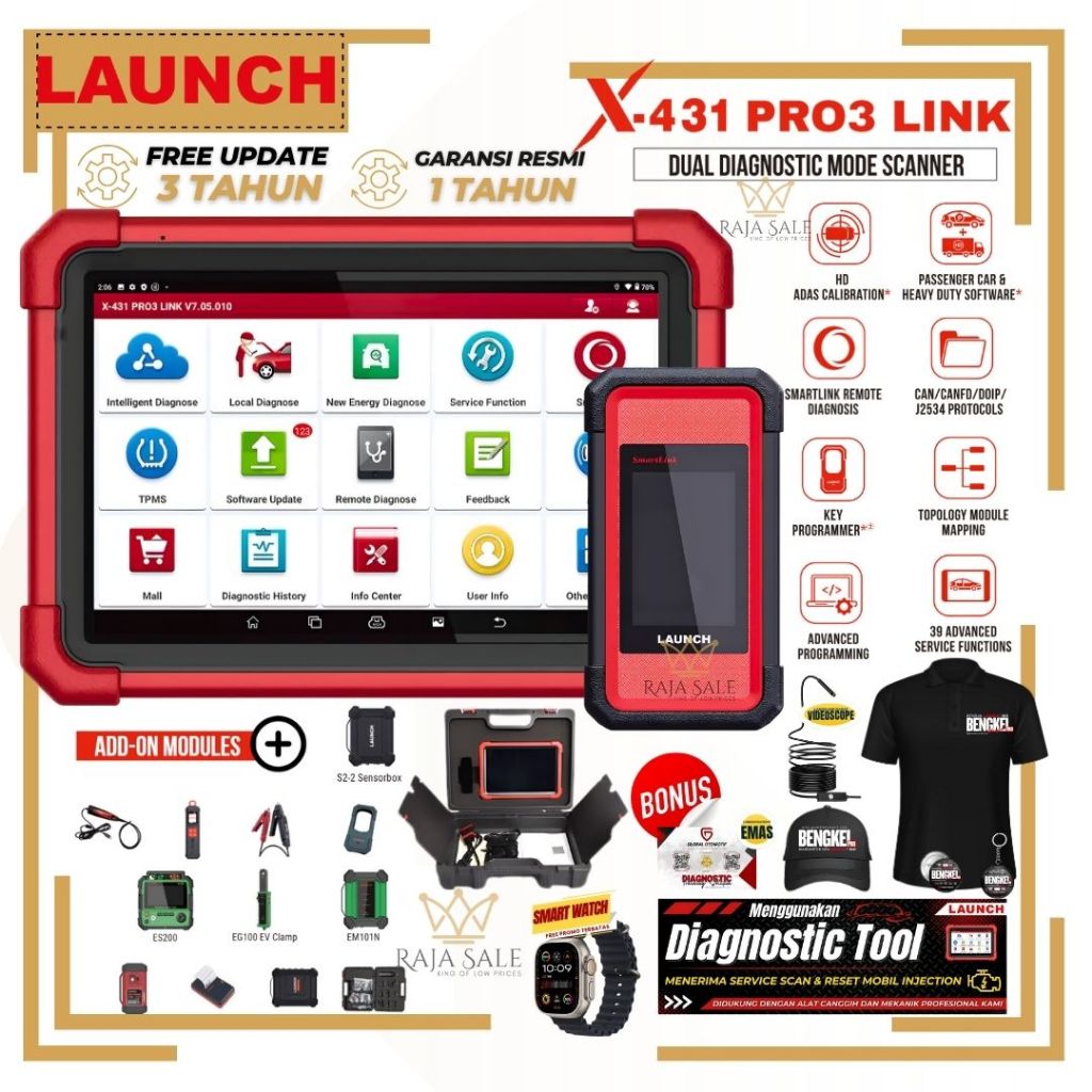 Jual Scanner MOBIL Universal Launch X431 PRO3 LINK, Scaner Mobil ...