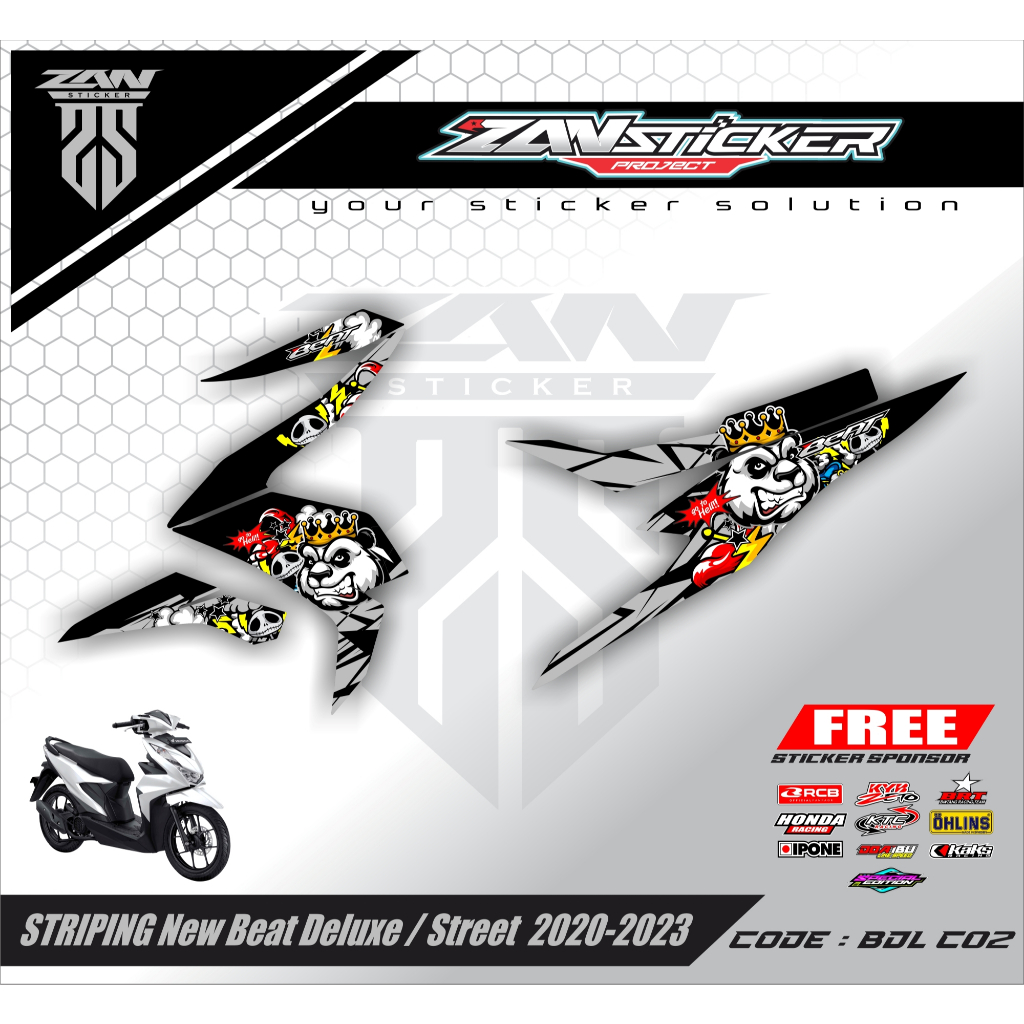 Jual Sticker Striping Honda Beat Deluxe/Beat Street 2020-2023 Sticker ...