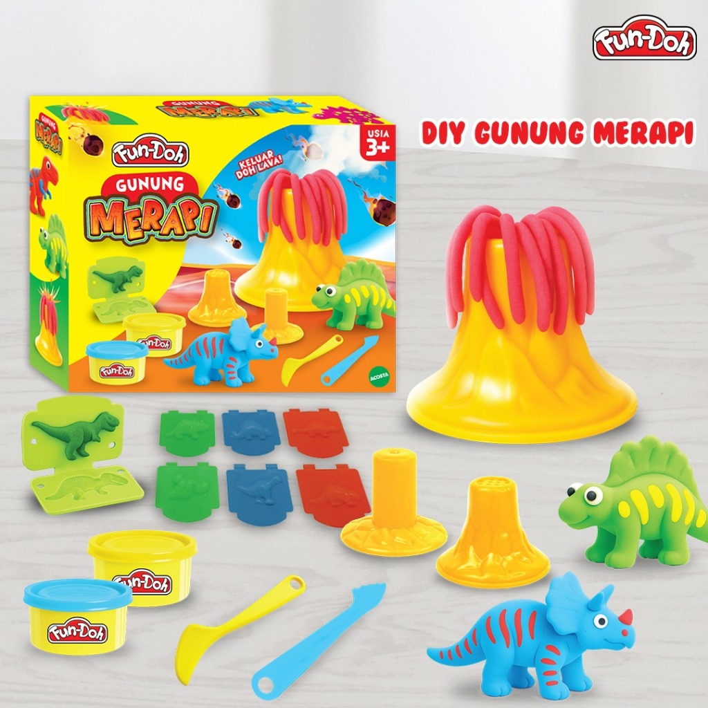 Jual Mainan Edukasi Satu Set Cetakan Lilin Anak FUNDOH GUNUNG MERAPI ...