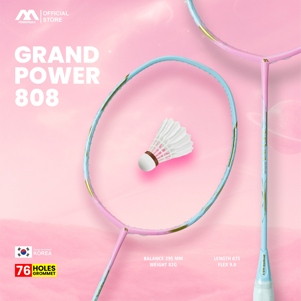 Jual POWERMAX Raket Badminton Grand Power 808 Frame Bulutangkis Full ...
