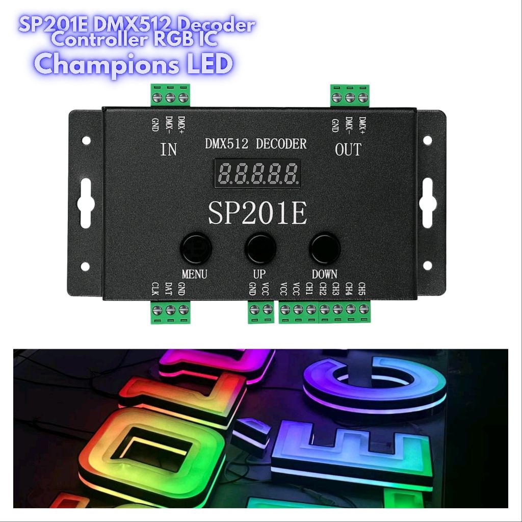 Jual SP201E DMX512 Decoder LED Controller RGB IC DC5V-24V | Shopee ...