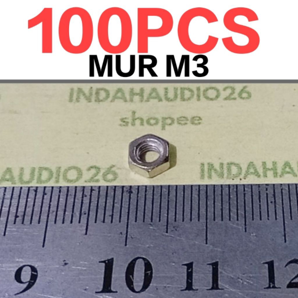 Jual 100pcs MUR M3 diameter dalam 3mm . mur hex hexagonal SEGI 6 ...