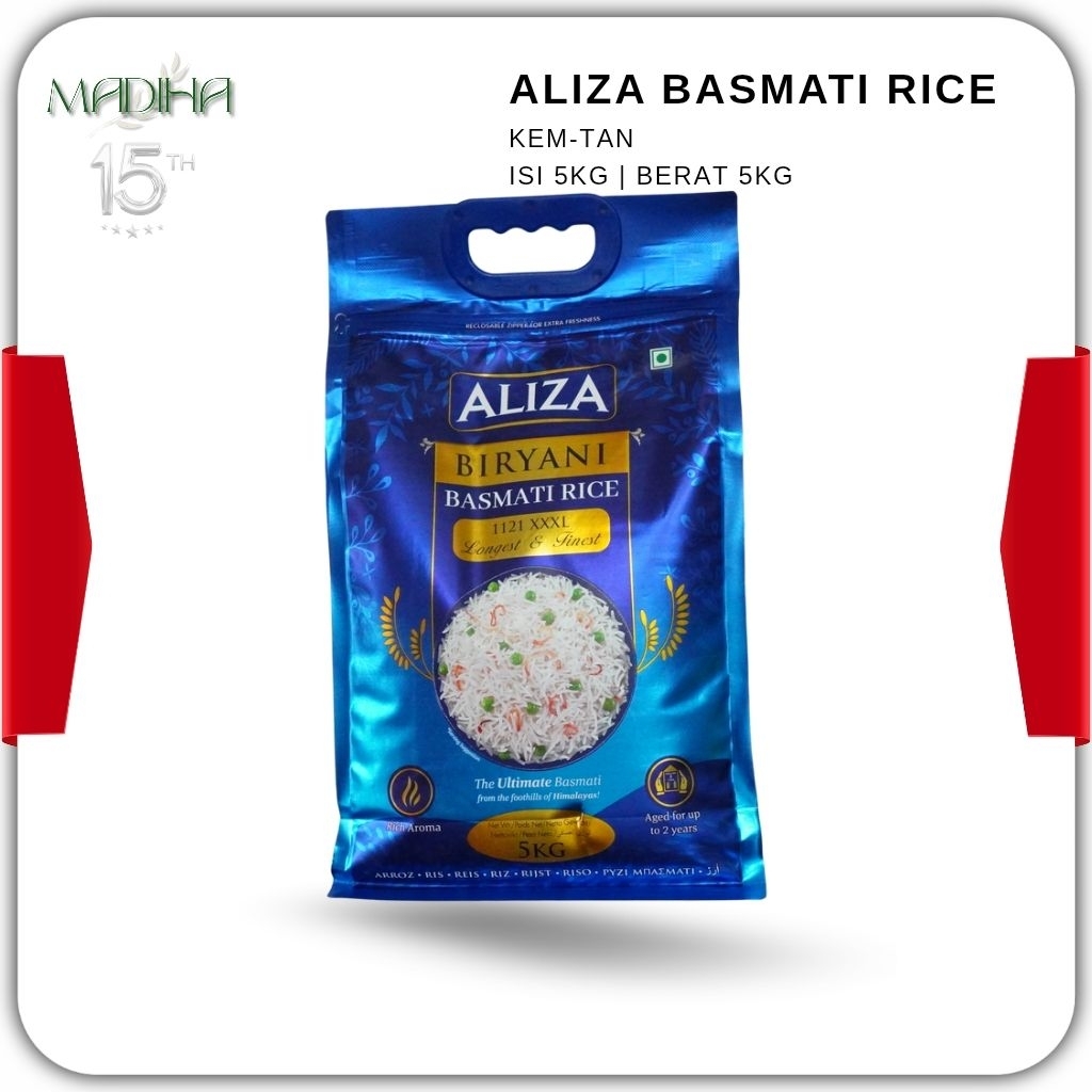 Jual Beras Basmati ALIZA Biryani Rice 5KG XXXL Longest & Finest The ...