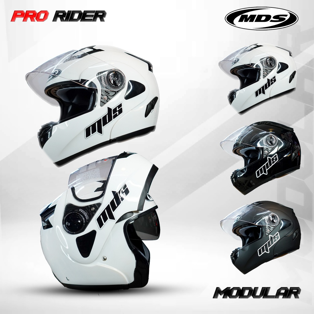 Jual HELM MDS PRO RIDER MODULAR SOLID | Shopee Indonesia