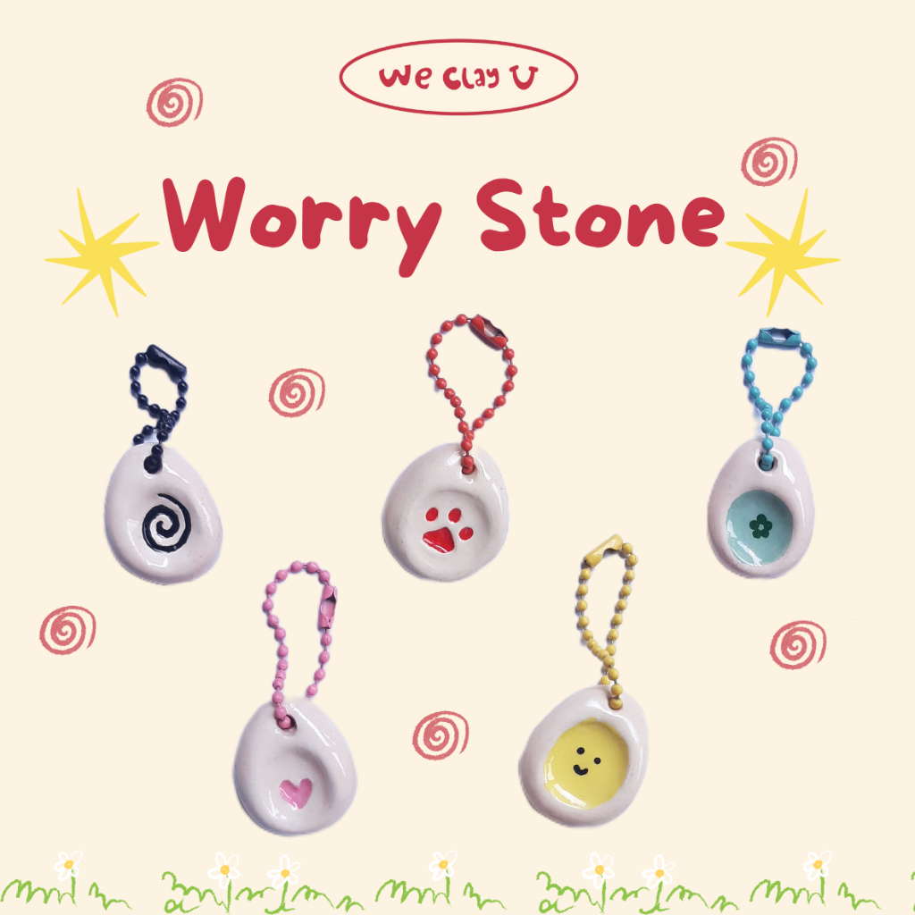 Jual Worry Stone Clay Charms | Gantungan Worry Stone Unik | Fidget Toys ...