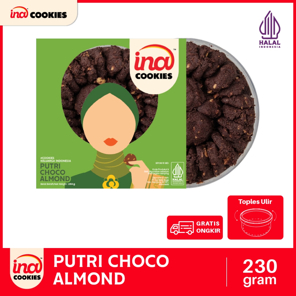 Jual Ina Cookies Choco Almond Gold Kue Kering Premium | Shopee Indonesia