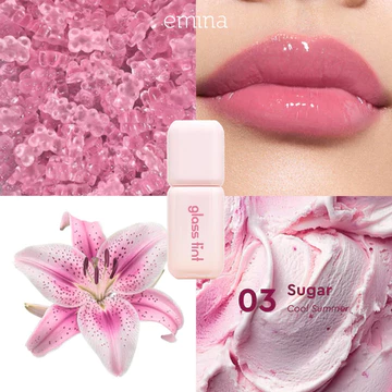 EMINA Glass Tint Lip Tint Korea Glossy Ombre Tahan 12 Jam Ringan Longlasting Transferproof SPF