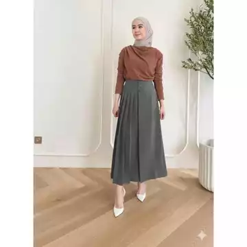 Shenna Kulot Pleats Celana Kulot Rok Wanita Celana Bawahan Casual Formal Daily Furano Premium