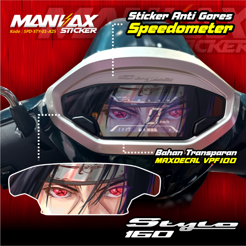 Jual STIKER SPEEDOMETER HINDA STYLO MOTIF UCHIHA ITACHI ANIME NARUTO ...
