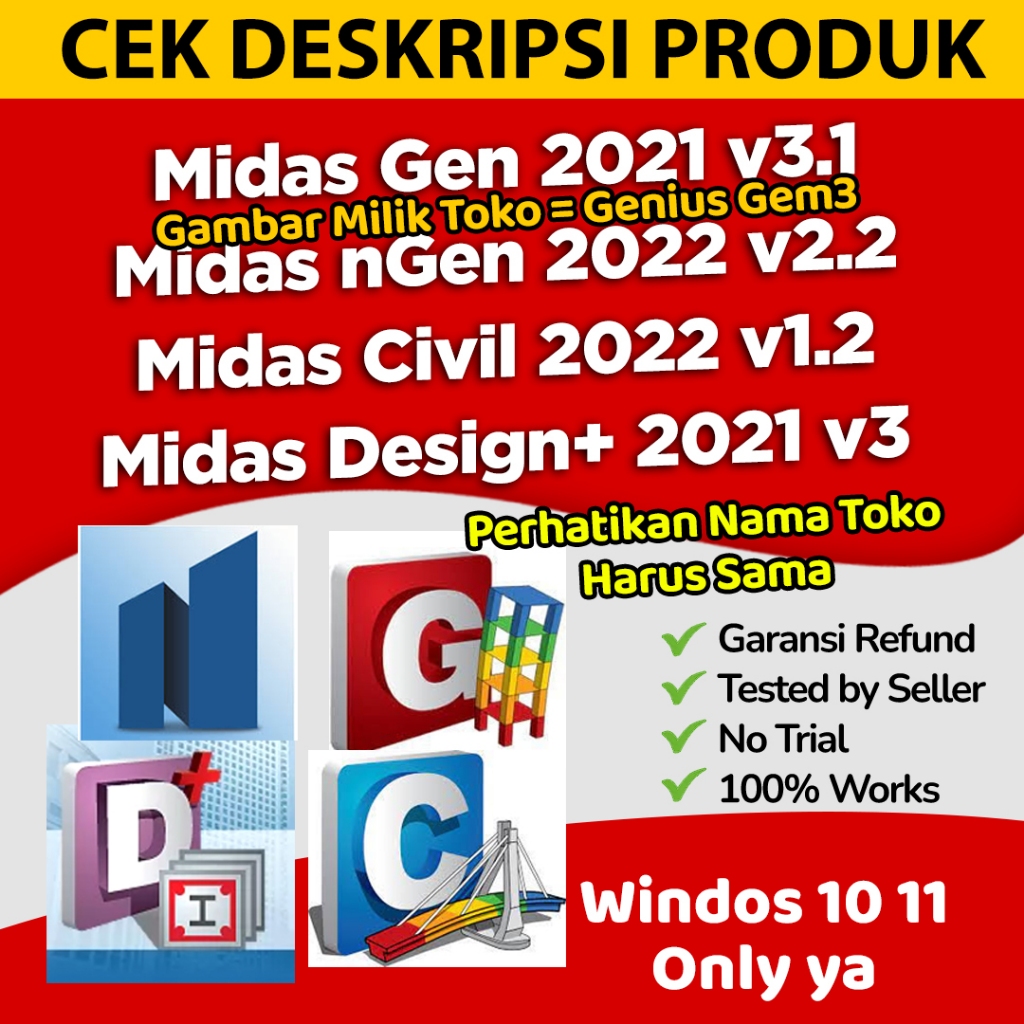 Jual Midas Gen nGen Civil Design+ 2021 2022 Full Version | Shopee Indonesia