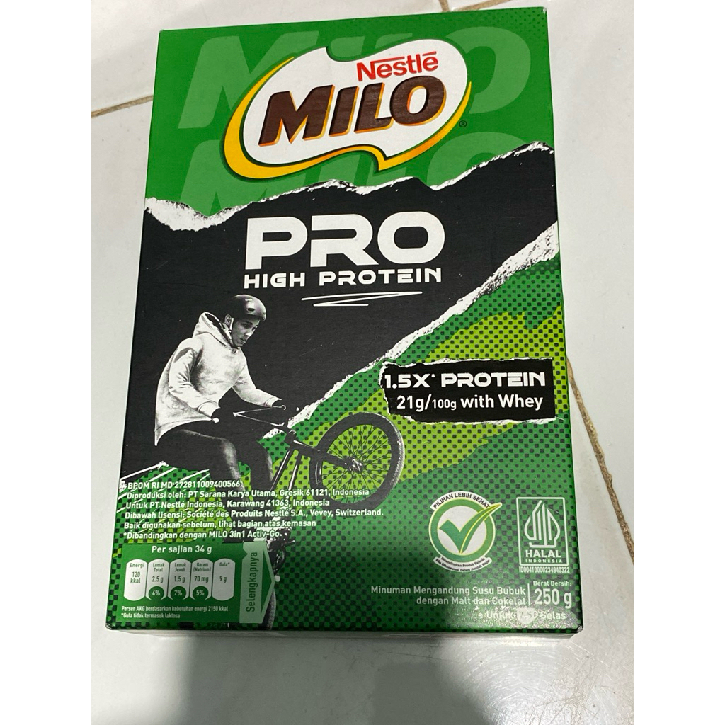 Jual Nestle milo pro high protein 250gr minuman mengandung susu bubuk ...