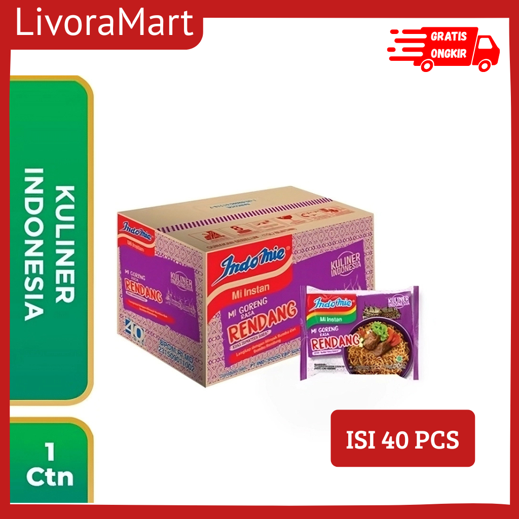 Jual Indomie Goreng Rendang 1 KARTON/DUS 40 pcs | Shopee Indonesia