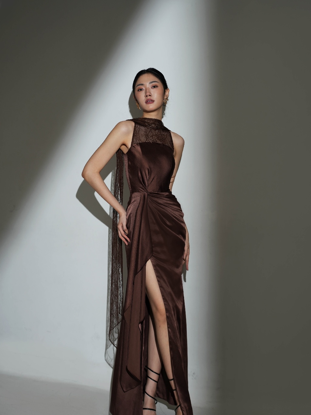 Jual COMA LABEL - Isabelle Dress in Rich Brown & Nude //dress pesta ...