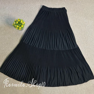 Angela Skirt Rok Maxi Susun DUA Plisket Lidi Mayung Rok Plisket Lidi Cabang Ruflle Pleated Skirt