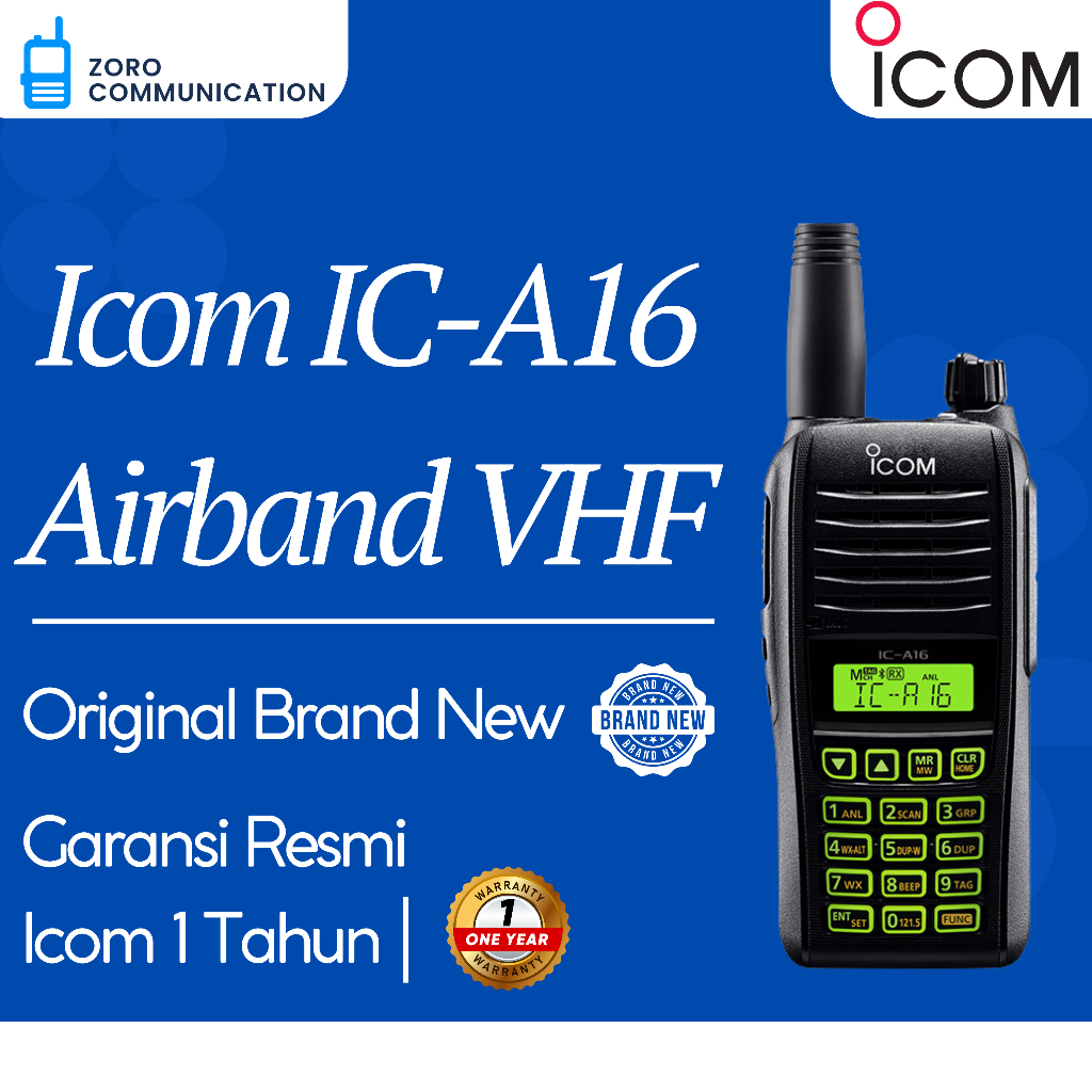Jual Icom IC-A16 Airband VHF – Handy Talky (HT) Original Garansi Resmi ...