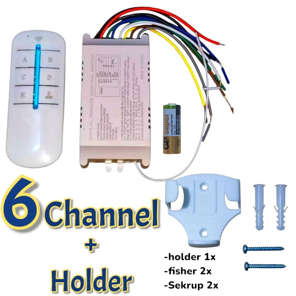 Jual saklar remote 6 channel 220volt / remote control switch 6way 220V ...
